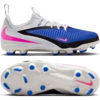 Nike Phantom 6 Academy Low Grass/Artificial Grass Football Boots (MG) Kids Blue White Hot Pink