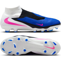 Nike Phantom 6 Pro High Gras Voetbalschoenen (FG) Blauw Wit Felroze
