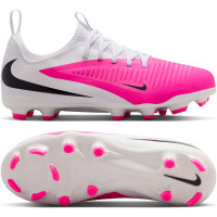 Nike Phantom 6 Low Academy (MG) Grass/Artificial Grass Football Boots Kids White Hot Pink Black