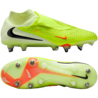 Nike Phantom 6 Elite High IJzeren-Nop Voetbalschoenen (SG) Pro Player Geel Oranje Zwart