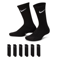 Nike Everyday Crew 6-Pack Kids Socks Black White