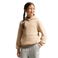 Nike Club Fleece Sportswear Trainingspak Hooded Kids Beige Wit
