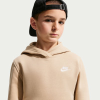 Nike Club Fleece Sportswear Trainingspak Hooded Kids Beige Wit