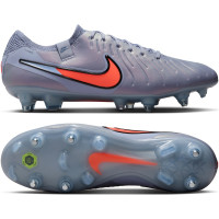 Nike Tiempo Legend Elite 10 IJzeren-Nop Voetbalschoenen (SG) Anti-Clog Lichtblauw Felrood Zwart