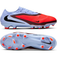 Nike Phantom 6 Pro Low Gras Voetbalschoenen (FG) Lichtblauw Felrood Zwart