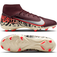 Nike Zoom Mercurial Academy Superfly 10 Gras / Kunstgras Voetbalschoenen (MG) Bordeauxrood Zilver Oranje