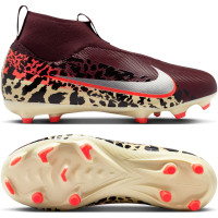 Nike Zoom Mercurial Academy Superfly 10 Grass/Artificial Grass Football Boots (MG) Kids Burgundy Silver Orange