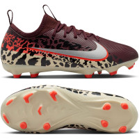Nike Zoom Mercurial Academy Vapor 16 Gras / Kunstgras Voetbalschoenen (MG) Kids Bordeauxrood Zilver Oranje