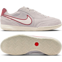 Nike Tiempo Straatvoetbalschoenen Streetgato Premium Grijs Wit Bordeauxrood