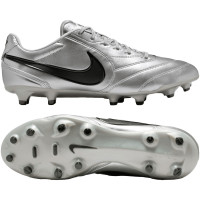 Nike Tiempo Pro Ligera Gras Voetbalschoenen (FG) Metallic Zilver Zwart
