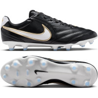 Nike Tiempo Pro Ligera Gras Voetbalschoenen (FG) Zwart Wit Goud