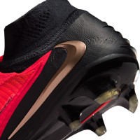 Nike Phantom 6 High Elite (FG) Gras Football Boots Black Bright Red Gold
