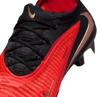 Nike Phantom 6 Low Elite (FG) Gras Football Boots Black Bright Red Gold