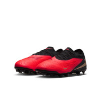 Nike Phantom 6 Low Pro (MG) Grass/Artificial Grass Football Boots Kids Black Bright Red Gold