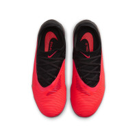 Nike Phantom 6 Low Pro (MG) Grass/Artificial Grass Football Boots Kids Black Bright Red Gold