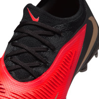 Nike Phantom 6 Low Pro (MG) Grass/Artificial Grass Football Boots Kids Black Bright Red Gold