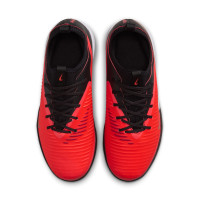 Nike Phantom 6 Low Academy (IN) Kids Indoor Football Boots Black Bright Red Gold