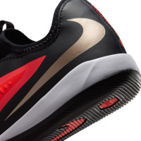 Nike Phantom 6 Low Academy (IN) Kids Indoor Football Boots Black Bright Red Gold