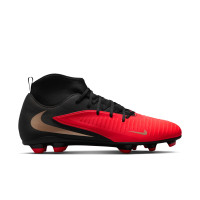 Nike Phantom 6 High Club (MG) Grass/Artificial Grass Football Boots Black Bright Red Gold