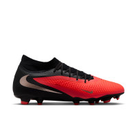Nike Phantom 6 High Academy (MG) Grass/Artificial Grass Football Boots Black Bright Red Gold