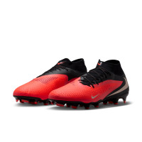 Nike Phantom 6 High Academy (MG) Grass/Artificial Grass Football Boots Black Bright Red Gold