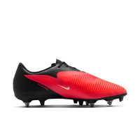 Nike Phantom 6 Low Academy (SG) Iron Stud Anti-Clog Football Boots Black Bright Red Gold