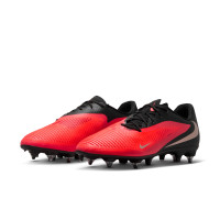 Nike Phantom 6 Low Academy (SG) Iron Stud Anti-Clog Football Boots Black Bright Red Gold