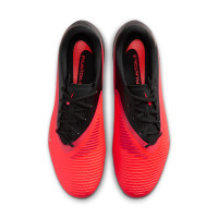 Nike Phantom 6 Low Academy (SG) Iron Stud Anti-Clog Football Boots Black Bright Red Gold
