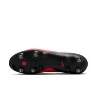 Nike Phantom 6 Low Academy (SG) Iron Stud Anti-Clog Football Boots Black Bright Red Gold