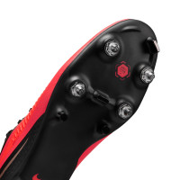 Nike Phantom 6 Low Academy (SG) Iron Stud Anti-Clog Football Boots Black Bright Red Gold