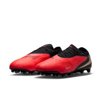 Nike Phantom 6 Low Pro (AG) Artificial Grass Football Boots Black Bright Red Gold