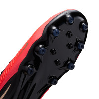 Nike Phantom 6 Low Pro (AG) Artificial Grass Football Boots Black Bright Red Gold