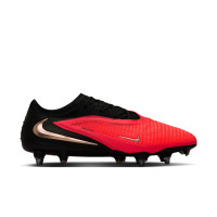 Nike Phantom 6 Low Elite (SG) Iron Stud Pro Player Football Boots Black Bright Red Gold