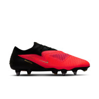 Nike Phantom 6 Low Elite (SG) Iron Stud Pro Player Football Boots Black Bright Red Gold