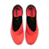 Nike Phantom 6 Low Elite (SG) Iron Stud Pro Player Football Boots Black Bright Red Gold