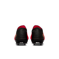 Nike Phantom 6 Low Elite (SG) Iron Stud Pro Player Football Boots Black Bright Red Gold