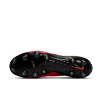 Nike Phantom 6 Low Elite (SG) Iron Stud Pro Player Football Boots Black Bright Red Gold