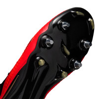 Nike Phantom 6 Low Elite (SG) Iron Stud Pro Player Football Boots Black Bright Red Gold
