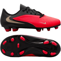Nike Phantom 6 Low Club (MG) Grass/Artificial Grass Football Boots Toddlers Black Bright Red Gold