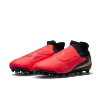 Nike Phantom 6 High Pro (AG) Artificial Grass Football Boots Black Bright Red Gold