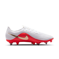 Nike Tiempo Maestro Academy (SG) Iron Stud Anti-Clog Football Boots White Bright Red Gold