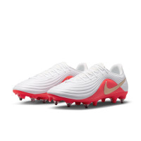 Nike Tiempo Maestro Academy (SG) Iron Stud Anti-Clog Football Boots White Bright Red Gold