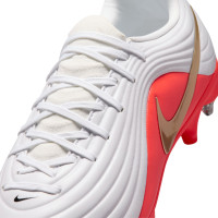 Nike Tiempo Maestro Academy (SG) Iron Stud Anti-Clog Football Boots White Bright Red Gold