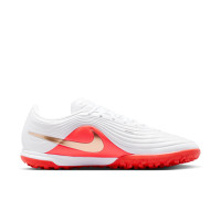 Nike Tiempo Maestro Academy (TF) Turf Voetbalschoenen Wit Felrood Goud