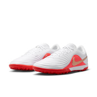 Nike Tiempo Maestro Academy (TF) Turf Voetbalschoenen Wit Felrood Goud