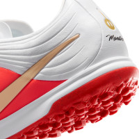 Nike Tiempo Maestro Academy (TF) Turf Voetbalschoenen Wit Felrood Goud