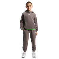 Nike Sportswear Club Fleece Hooded Trainingspak Kids Donkergrijs Lichtgrijs