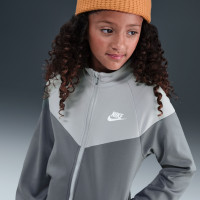 Nike Sportswear Full-Zip Kids Tracksuit Dark Grey Light Grey White