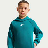 Nike Sportswear Club Fleece Trainingspak Hooded Kids Turquoise Wit