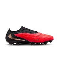 Nike Phantom 6 Low Pro (FG) Gras Football Boots Black Bright Red Gold
